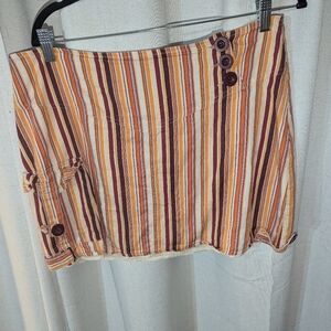 Cotton Striped Skirt With Button Details Size Large bohemian